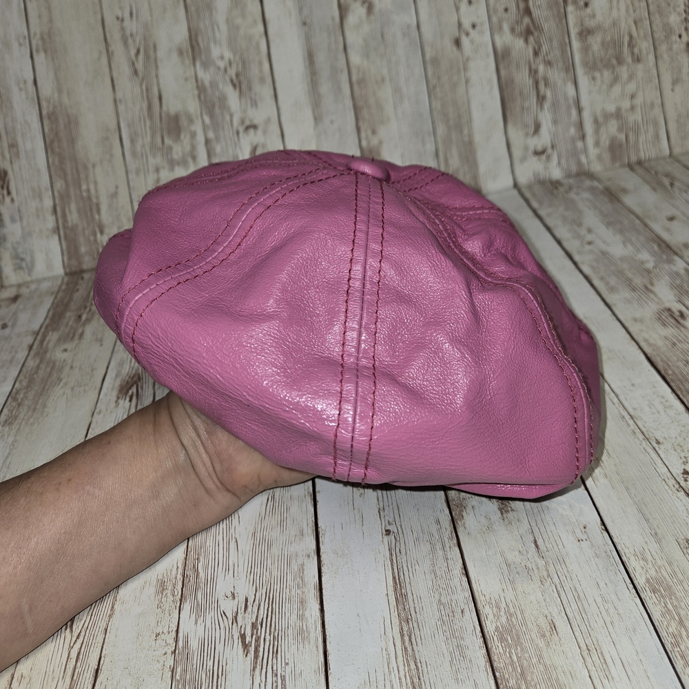 Vintage Wilsons Leather pink genuine leather newsboy cap 💕 - Picture 14 of 16
